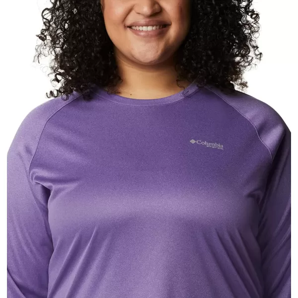 imageColumbia Womens Tidal Tee Ii Long SleeveVivid Purple HeatherMint Cay Logo
