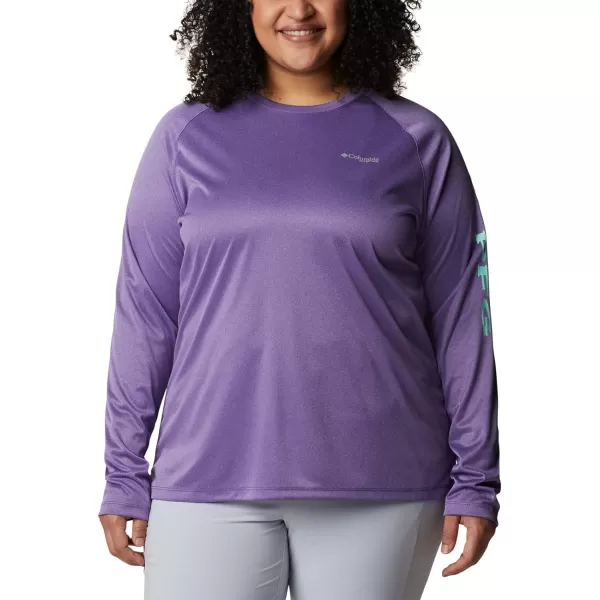 imageColumbia Womens Tidal Tee Ii Long SleeveVivid Purple HeatherMint Cay Logo