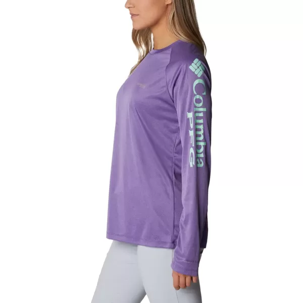 imageColumbia Womens Tidal Tee Ii Long SleeveVivid Purple HeatherMint Cay Logo