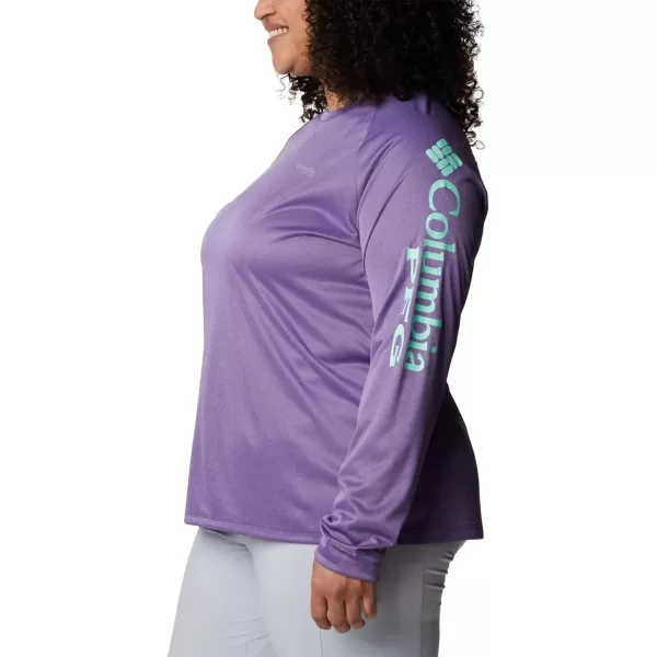 imageColumbia Womens Tidal Tee Ii Long SleeveVivid Purple HeatherMint Cay Logo