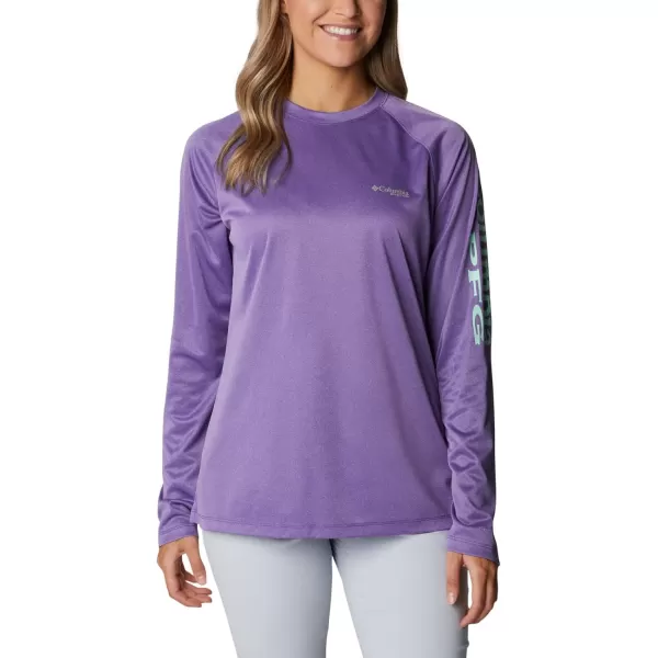 imageColumbia Womens Tidal Tee Ii Long SleeveVivid Purple HeatherMint Cay Logo