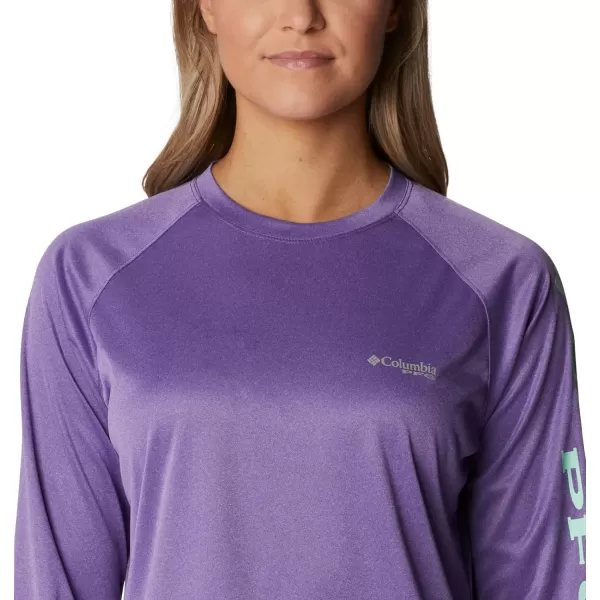 imageColumbia Womens Tidal Tee Ii Long SleeveVivid Purple HeatherMint Cay Logo