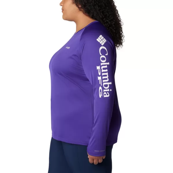 imageColumbia Womens Tidal Tee Ii Long SleeveVivid PurpleWhite Logo