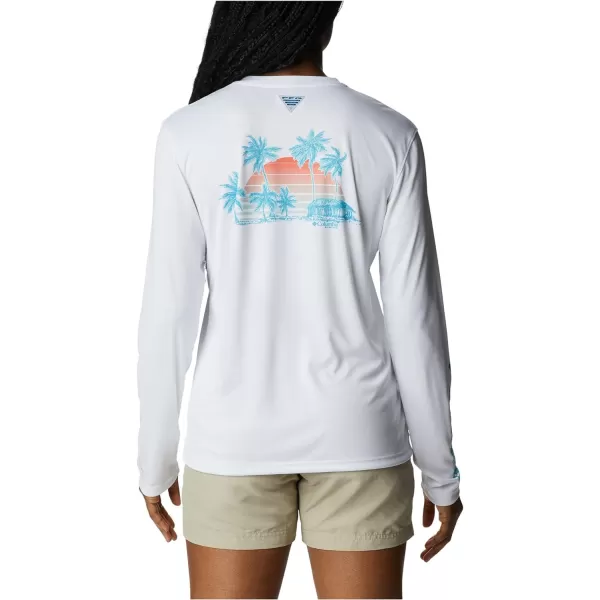 imageColumbia Womens Tidal Tee PFG Palapa Palms Long SleeveWhitePalapa Palms