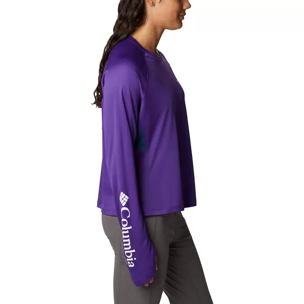 imageColumbia Womens Tidal Tee Vent Long SleeveVivid PurpleWhite Logo