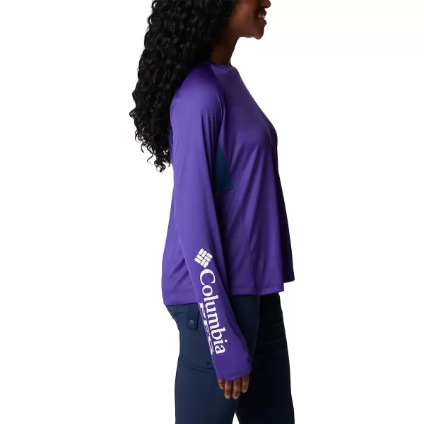 imageColumbia Womens Tidal Tee Vent Long SleeveVivid PurpleWhite Logo