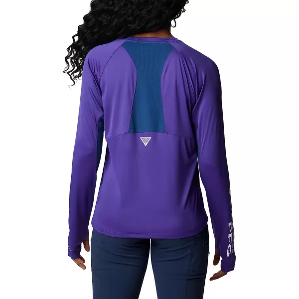 imageColumbia Womens Tidal Tee Vent Long SleeveVivid PurpleWhite Logo
