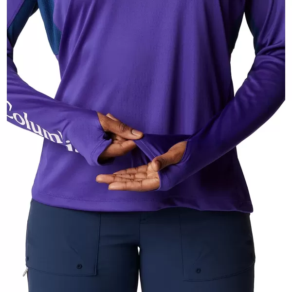 imageColumbia Womens Tidal Tee Vent Long SleeveVivid PurpleWhite Logo