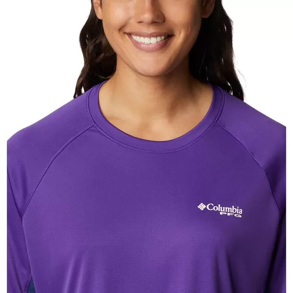 imageColumbia Womens Tidal Tee Vent Long SleeveVivid PurpleWhite Logo