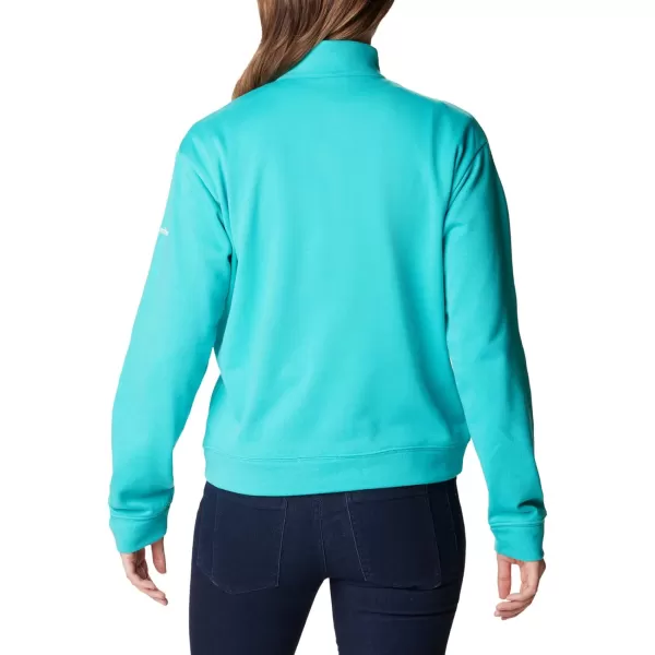imageColumbia Womens Trek French Terry Half ZipBright AquaNocturnal Csc Stacked Logo