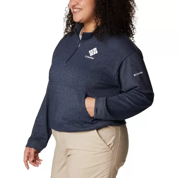 imageColumbia Womens Trek French Terry Half ZipCollegiate Navy HeatherStacked Gem