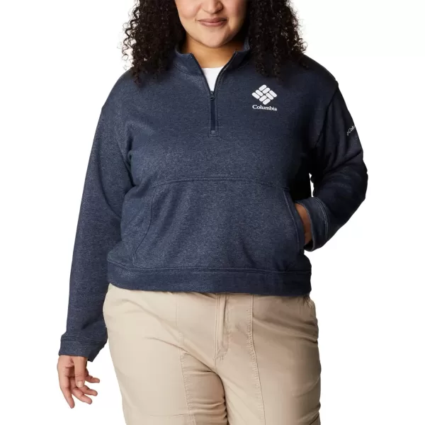 imageColumbia Womens Trek French Terry Half ZipCollegiate Navy HeatherStacked Gem