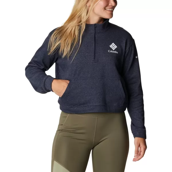 imageColumbia Womens Trek French Terry Half ZipCollegiate Navy HeatherStacked Gem