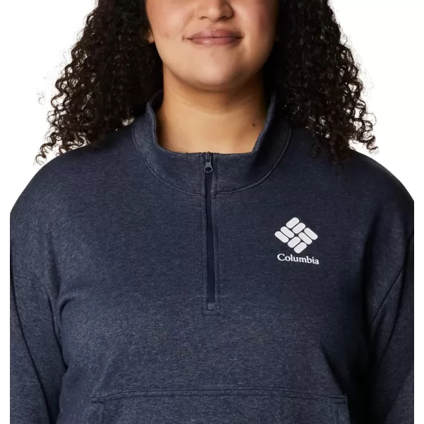 imageColumbia Womens Trek French Terry Half ZipCollegiate Navy HeatherStacked Gem