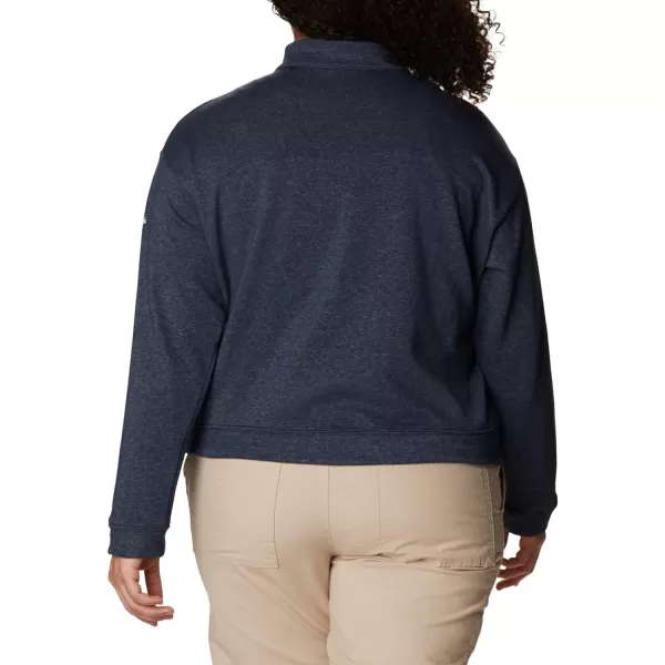 imageColumbia Womens Trek French Terry Half ZipCollegiate Navy HeatherStacked Gem