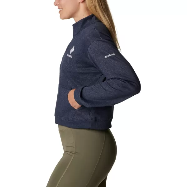 imageColumbia Womens Trek French Terry Half ZipCollegiate Navy HeatherStacked Gem