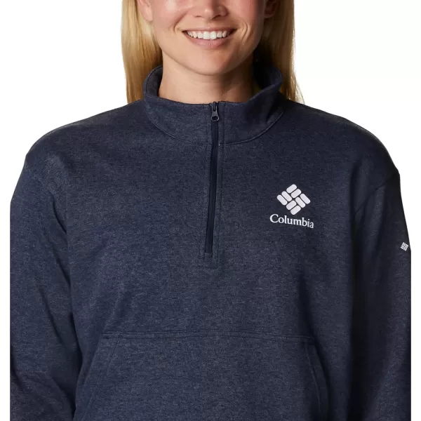 imageColumbia Womens Trek French Terry Half ZipCollegiate Navy HeatherStacked Gem