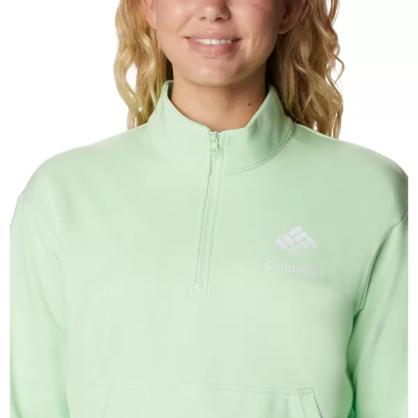 imageColumbia Womens Trek French Terry Half ZipKey WestWhite Stacked Logo