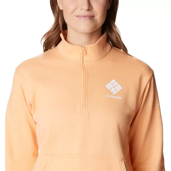 imageColumbia Womens Trek French Terry Half ZipPeachWild Geranium Stacked Logo