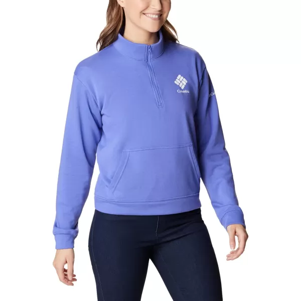 imageColumbia Womens Trek French Terry Half ZipPurple LotusPurple Tint Stacked Logo