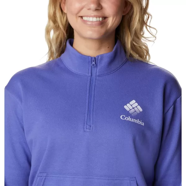 imageColumbia Womens Trek French Terry Half ZipPurple LotusPurple Tint Stacked Logo