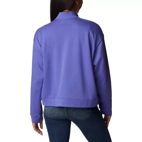 imageColumbia Womens Trek French Terry Half ZipPurple LotusPurple Tint Stacked Logo