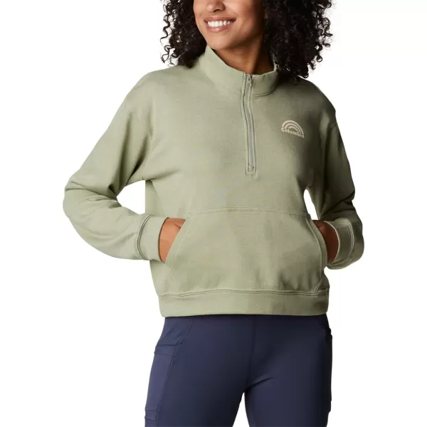 imageColumbia Womens Trek French Terry Half ZipSafari HeatherRainbow