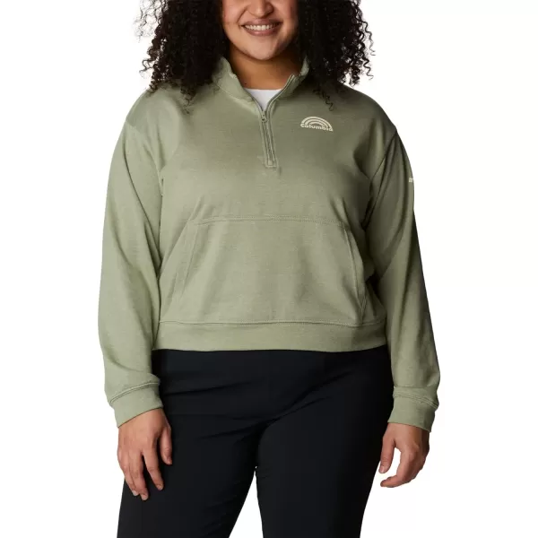 imageColumbia Womens Trek French Terry Half ZipSafari HeatherRainbow