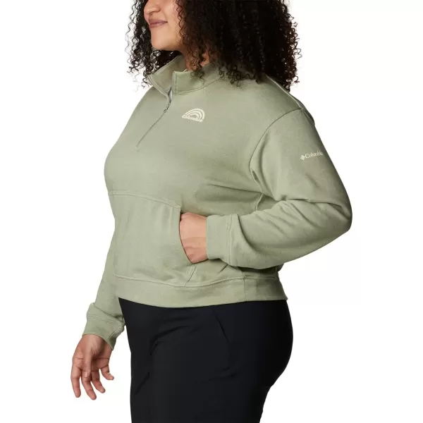 imageColumbia Womens Trek French Terry Half ZipSafari HeatherRainbow