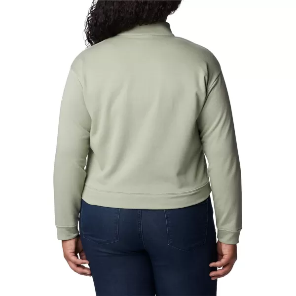 imageColumbia Womens Trek French Terry Half ZipSafariWhite Csc Stacked Logo