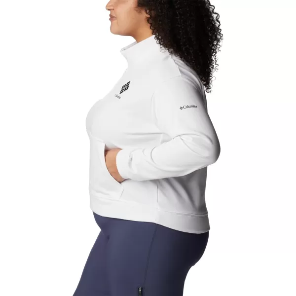 imageColumbia Womens Trek French Terry Half ZipWhiteBlack Stacked Logo