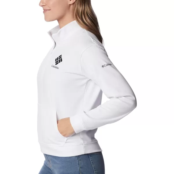 imageColumbia Womens Trek French Terry Half ZipWhiteBlack Stacked Logo