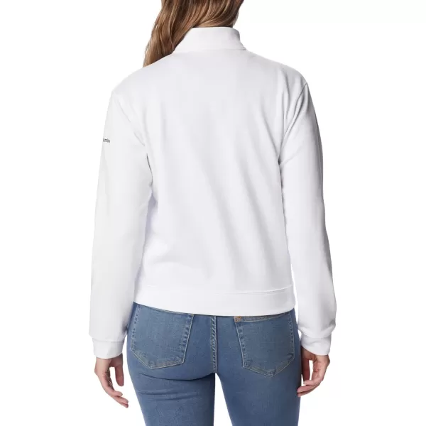 imageColumbia Womens Trek French Terry Half ZipWhiteBlack Stacked Logo