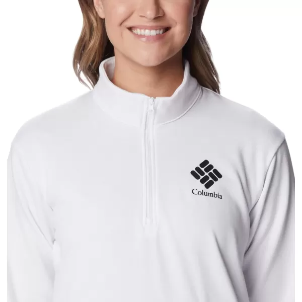imageColumbia Womens Trek French Terry Half ZipWhiteBlack Stacked Logo