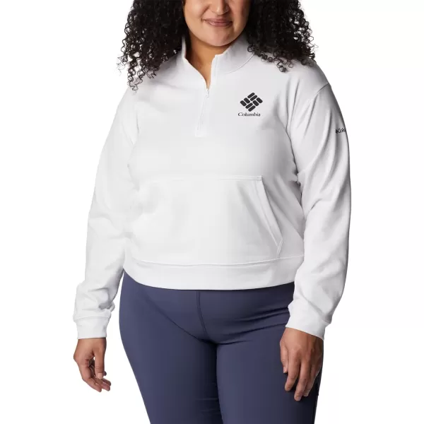 imageColumbia Womens Trek French Terry Half ZipWhiteBlack Stacked Logo