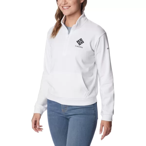 imageColumbia Womens Trek French Terry Half ZipWhiteBlack Stacked Logo