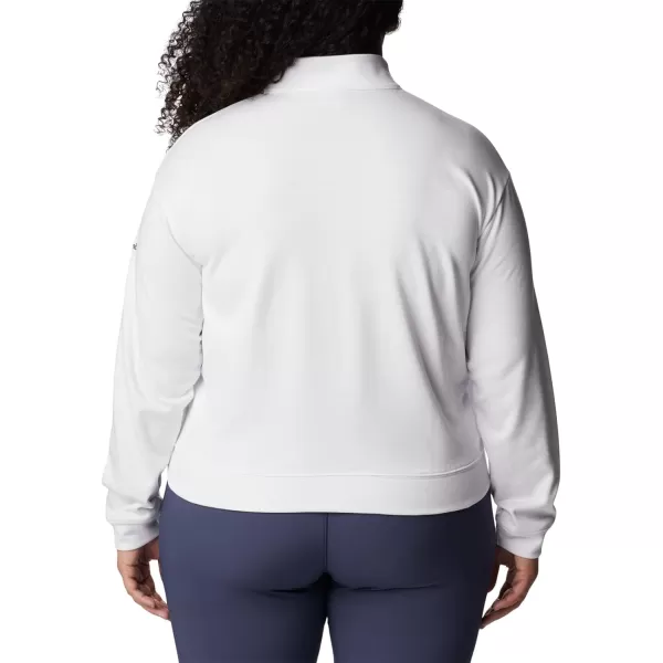 imageColumbia Womens Trek French Terry Half ZipWhiteBlack Stacked Logo