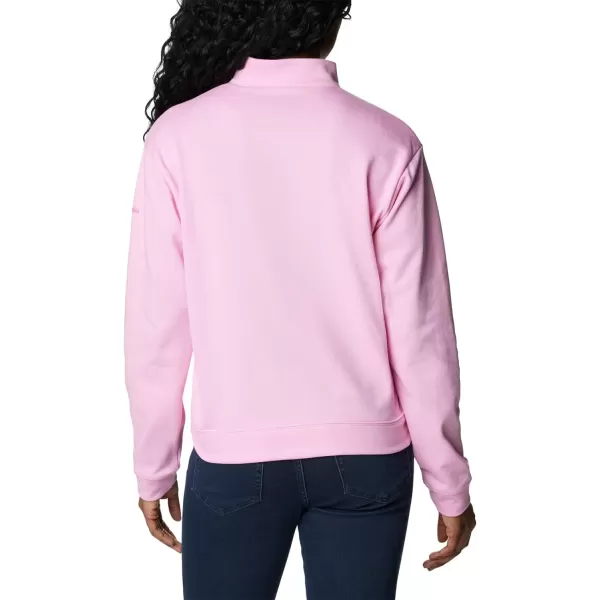 imageColumbia Womens Trek French Terry Half ZipWild RoseWld Grnm Csc Stacked Logo