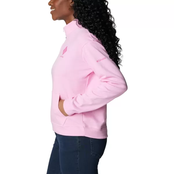 imageColumbia Womens Trek French Terry Half ZipWild RoseWld Grnm Csc Stacked Logo