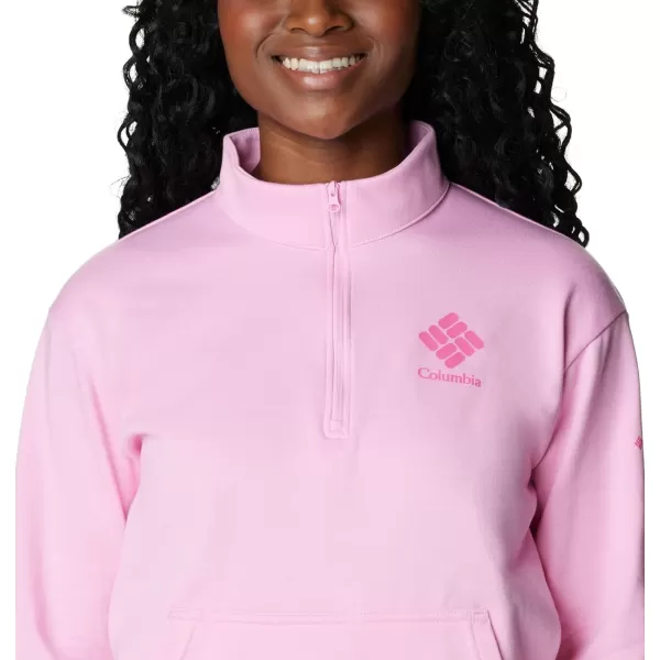 imageColumbia Womens Trek French Terry Half ZipWild RoseWld Grnm Csc Stacked Logo