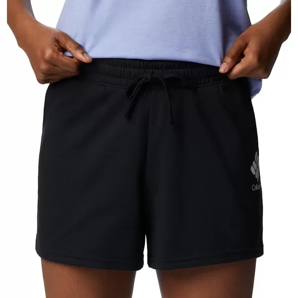 imageColumbia Womens Trek French Terry ShortBlackWhite Stacked Logo