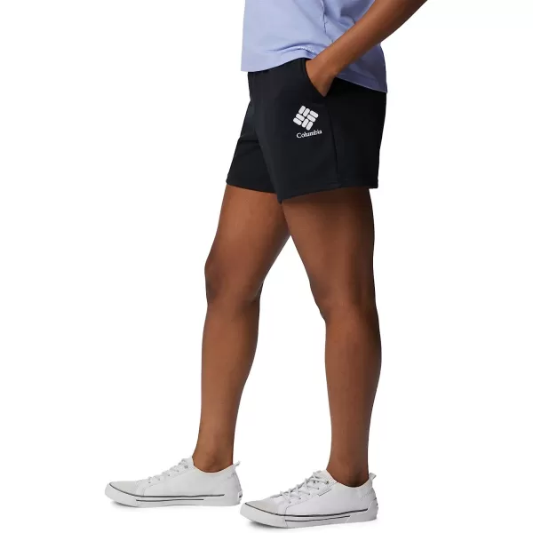imageColumbia Womens Trek French Terry ShortBlackWhite Stacked Logo
