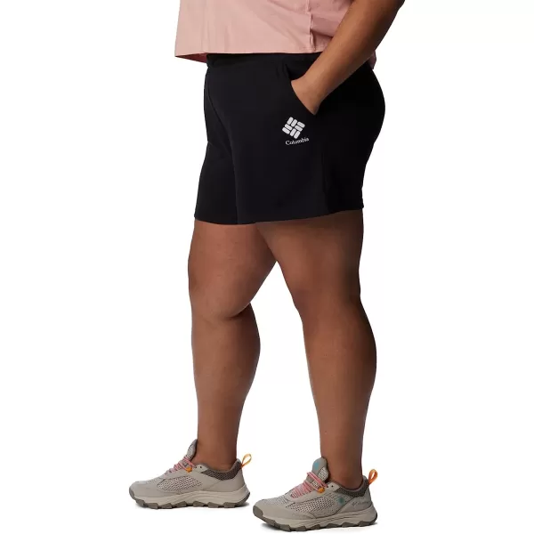 imageColumbia Womens Trek French Terry ShortBlackWhite Stacked Logo