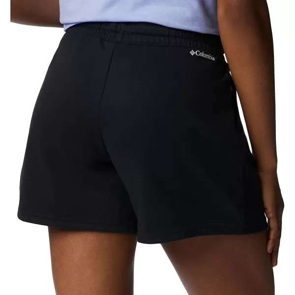 imageColumbia Womens Trek French Terry ShortBlackWhite Stacked Logo