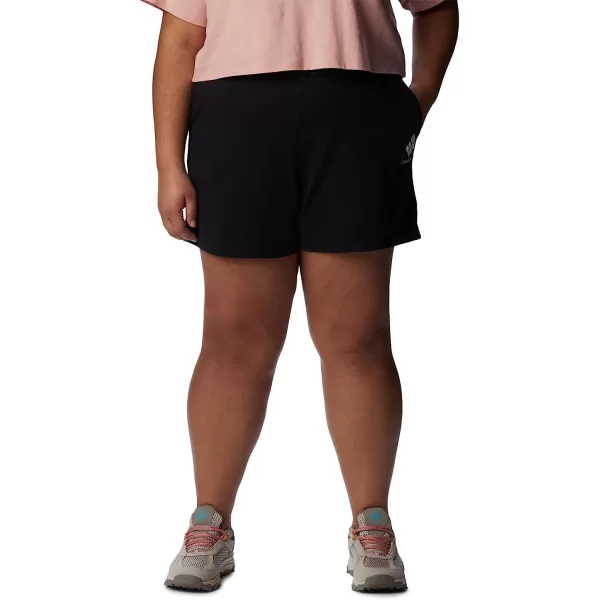 imageColumbia Womens Trek French Terry ShortBlackWhite Stacked Logo