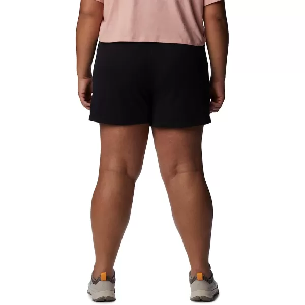 imageColumbia Womens Trek French Terry ShortBlackWhite Stacked Logo