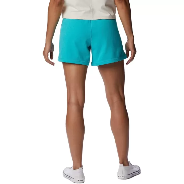 imageColumbia Womens Trek French Terry ShortBright AquaWhite Csc Stacked Logo