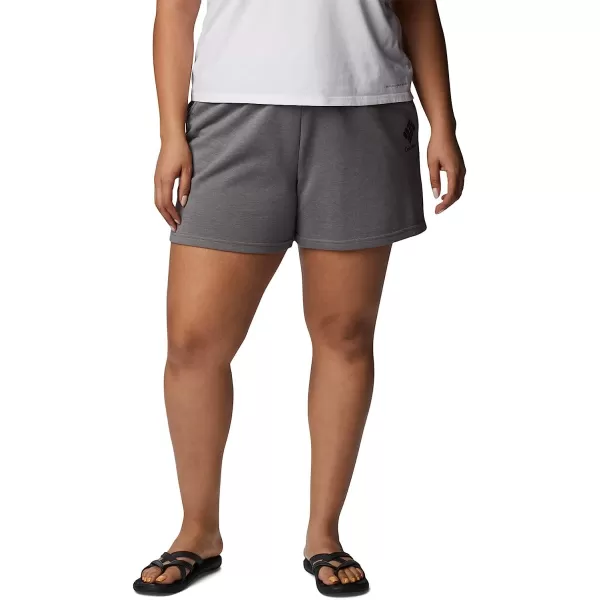 imageColumbia Womens Trek French Terry ShortCity Grey HeatherBlack Csc Stacked Logo