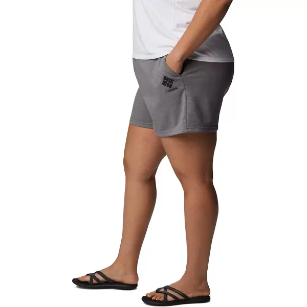 imageColumbia Womens Trek French Terry ShortCity Grey HeatherBlack Csc Stacked Logo