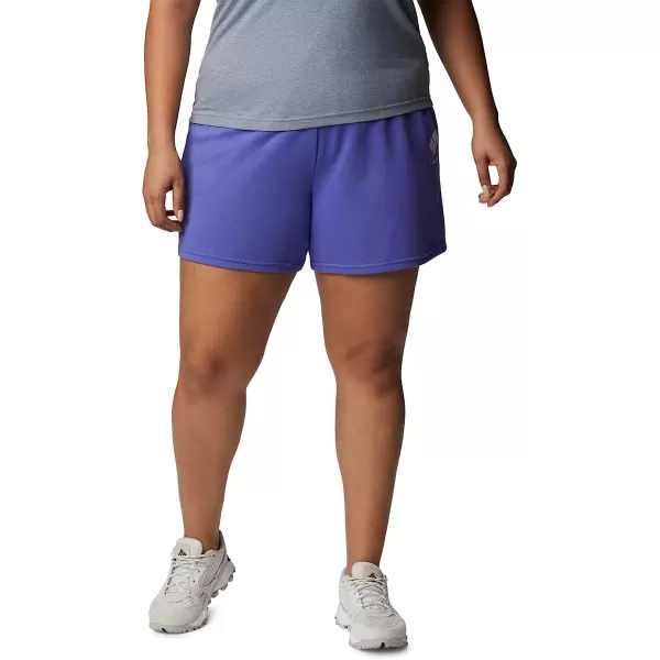 imageColumbia Womens Trek French Terry ShortPurple LotusWhite Stacked Logo